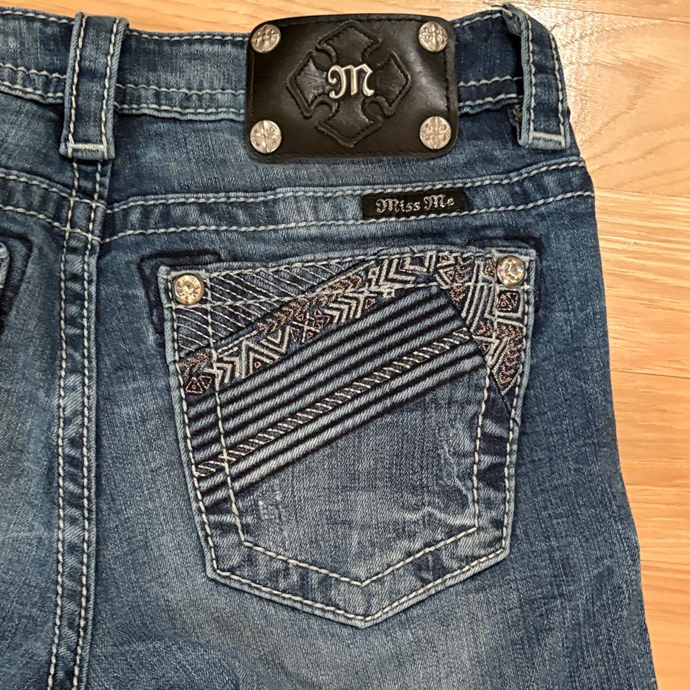 Miss Me Junior High-Rise Slim Straight Jeans - Dark Blue Wash